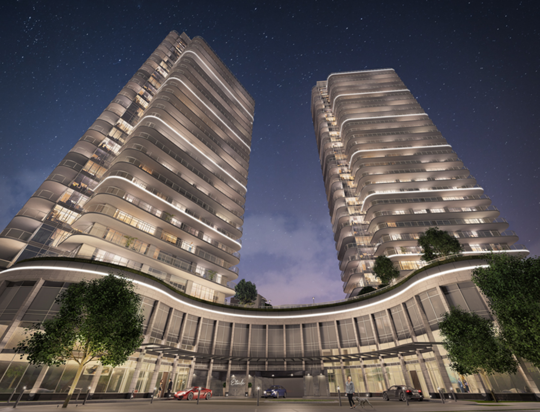 Exterior image of the Etoile towers.
