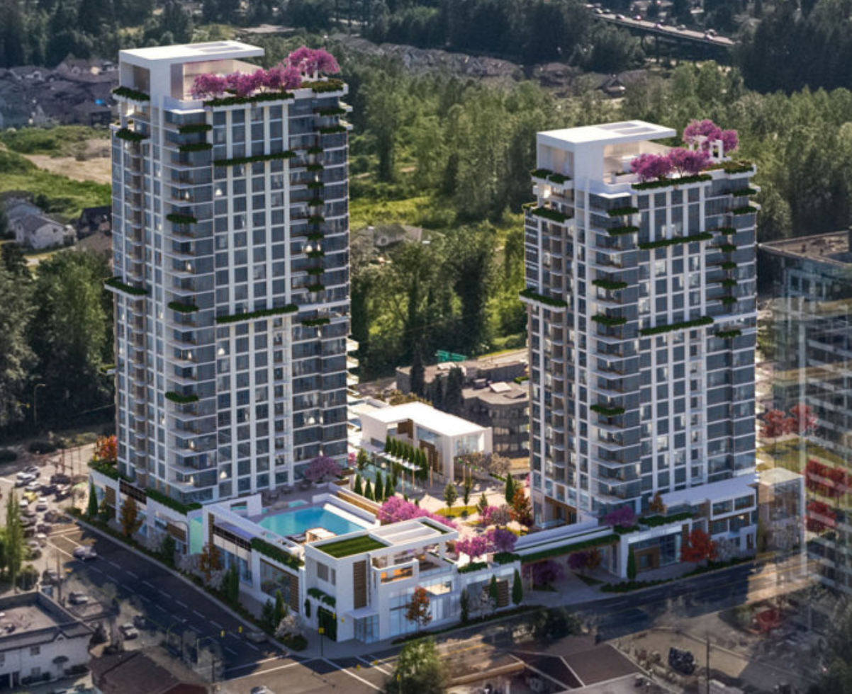 Aerial view of the Park West development.